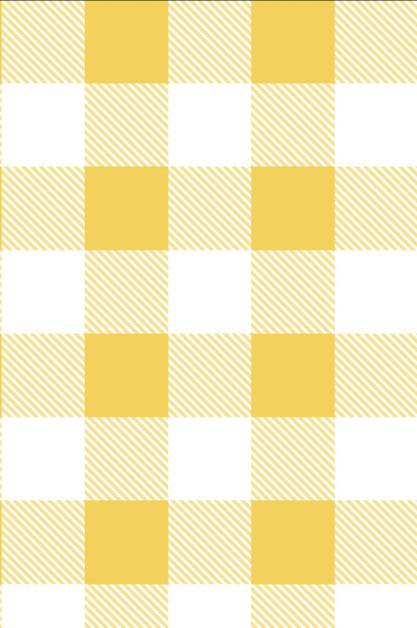 Papier peint N327 carreaux vichy jaune motif