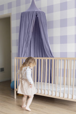 Papier peint N327 carreaux vichy violet chambre enfant