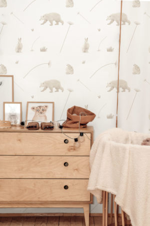 Wallpaper N330 Polar Bear Kids Room Beige