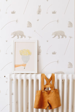 papier peint n330 ours polaire enfant beige