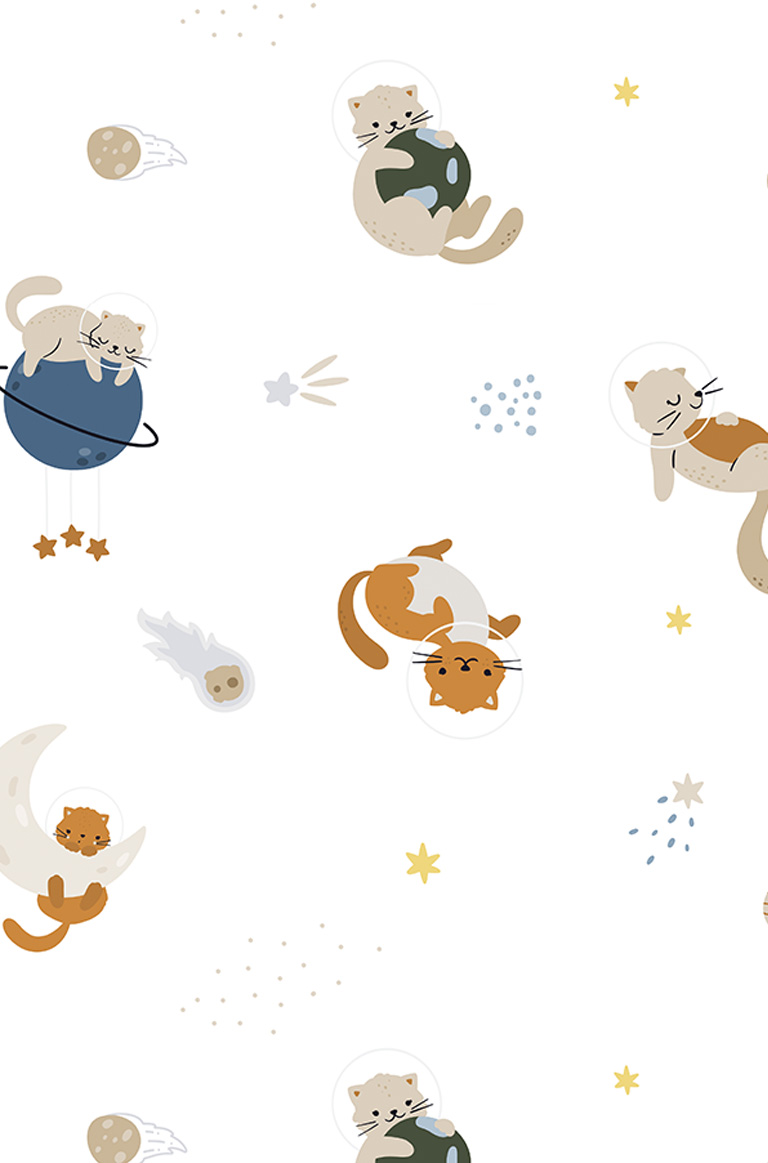 wallpaper n334 cat cosmos child motif