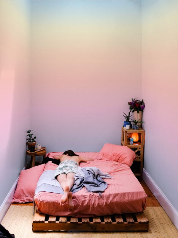 papel pintado n335 degradado multicolor habitación de mujer