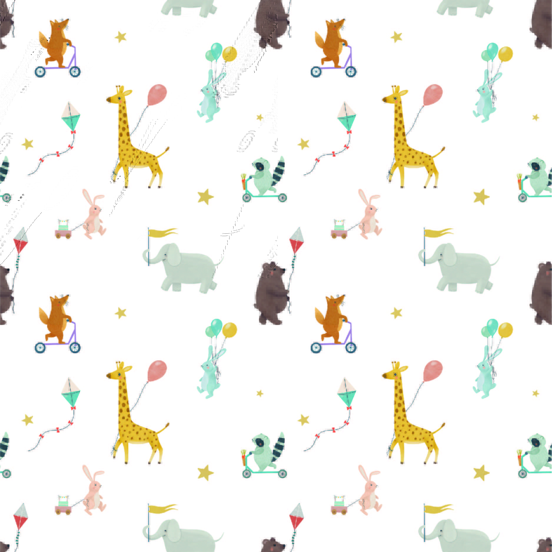 Baby Animals on Scooter Wallpaper N343