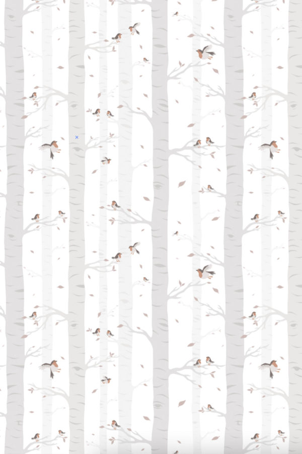 papel pintado bosque de abedules blanco panoramico