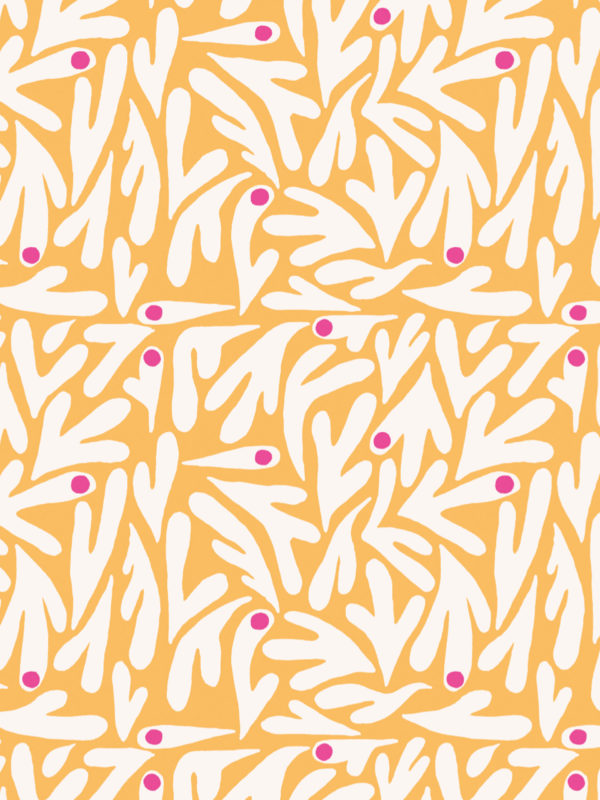 motif orange papier peint panoramique fleur matisse