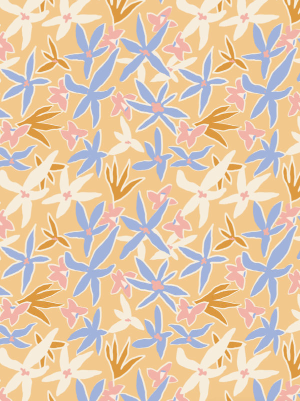 motif jaune papier peint bouquet hyacinthe fleur adhésif luxe