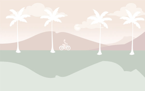 beige motif papier peint adhésif evasion tropicale cocotier panoramique