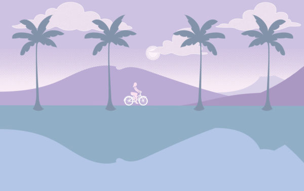 papier peint violet evasion tropicale cocotier panoramique