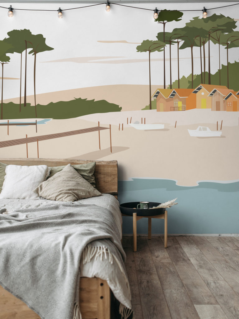 chambre papier peint panoramique mer cap ferret arcachon