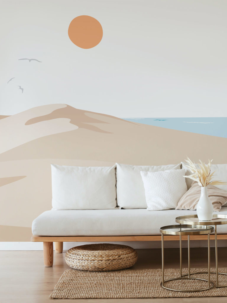 salon papier peint panoramique dune du pilat sable mer