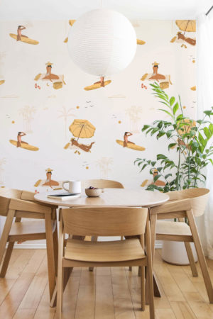 salon papier peint bronzage doré été tropicale panoramique