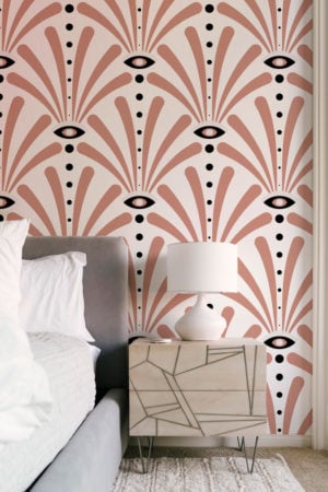 chambre terracotta papier peint regard sur l'art déco luxe nouveau