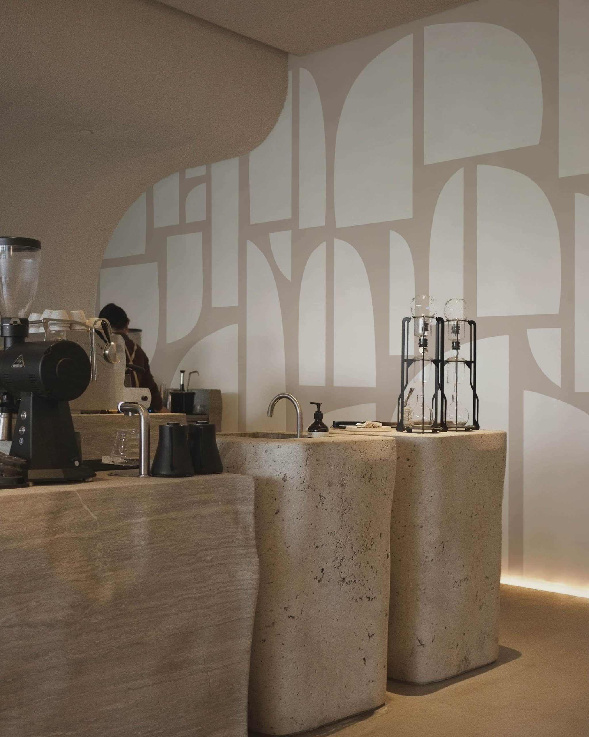 Beige Public Space Wallpaper Abstract Panoramic Windows