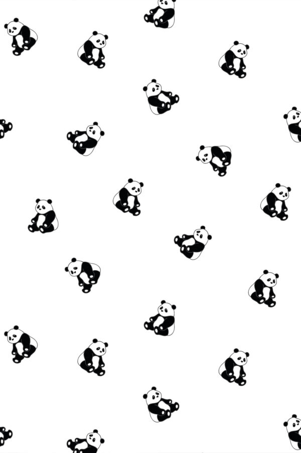 motif noir & blanc papier peint panda animal tendance