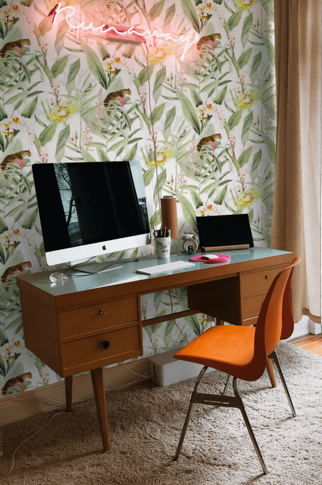 Inspirations comment décorer un bureau avec du papier peint jungle panoramique ?