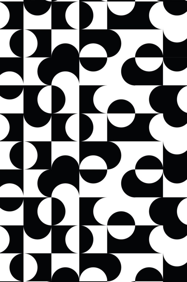 motif noir & blanc papier peint géométrie abstraite géométrique panoramique