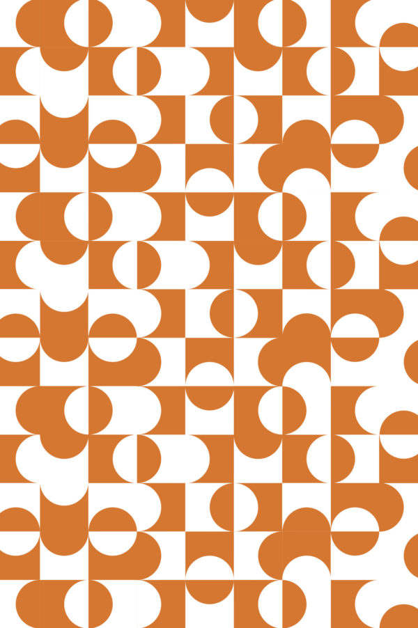 motif orange papier peint géométrie abstraite géométrique panoramique