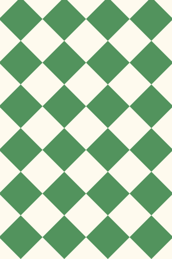 motif vert papier peint damier sensation géométrique tendance