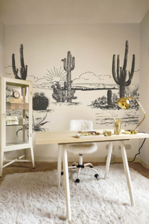 bureau gris papier peint végétal désert d'arizona