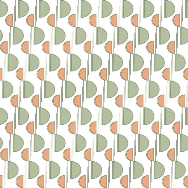 papier peint géométrique zeste n423 vert et orange motif