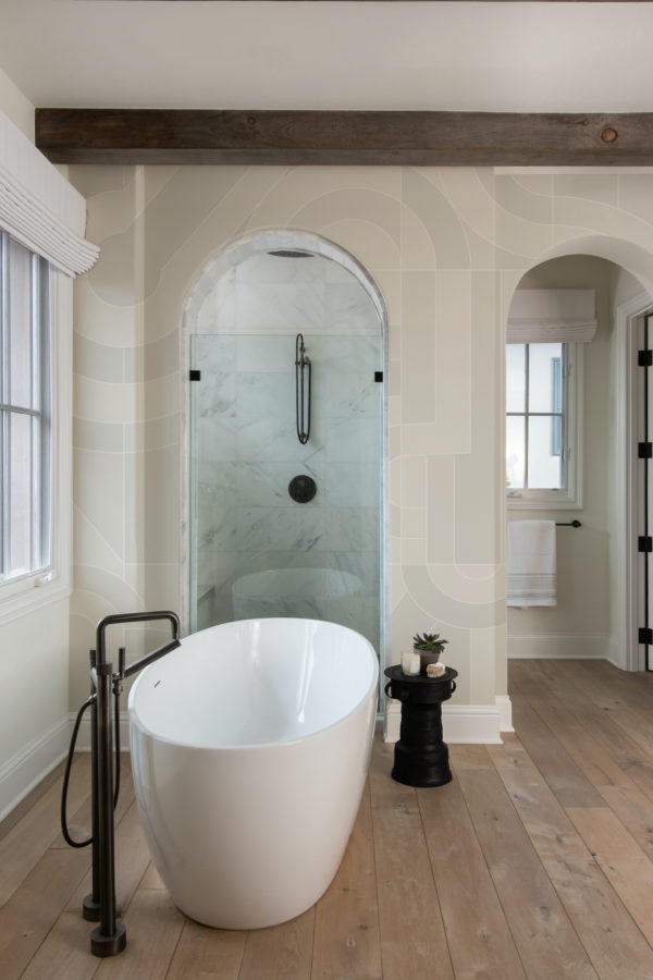 papier peint géométrique courbure n424 salle de bain
