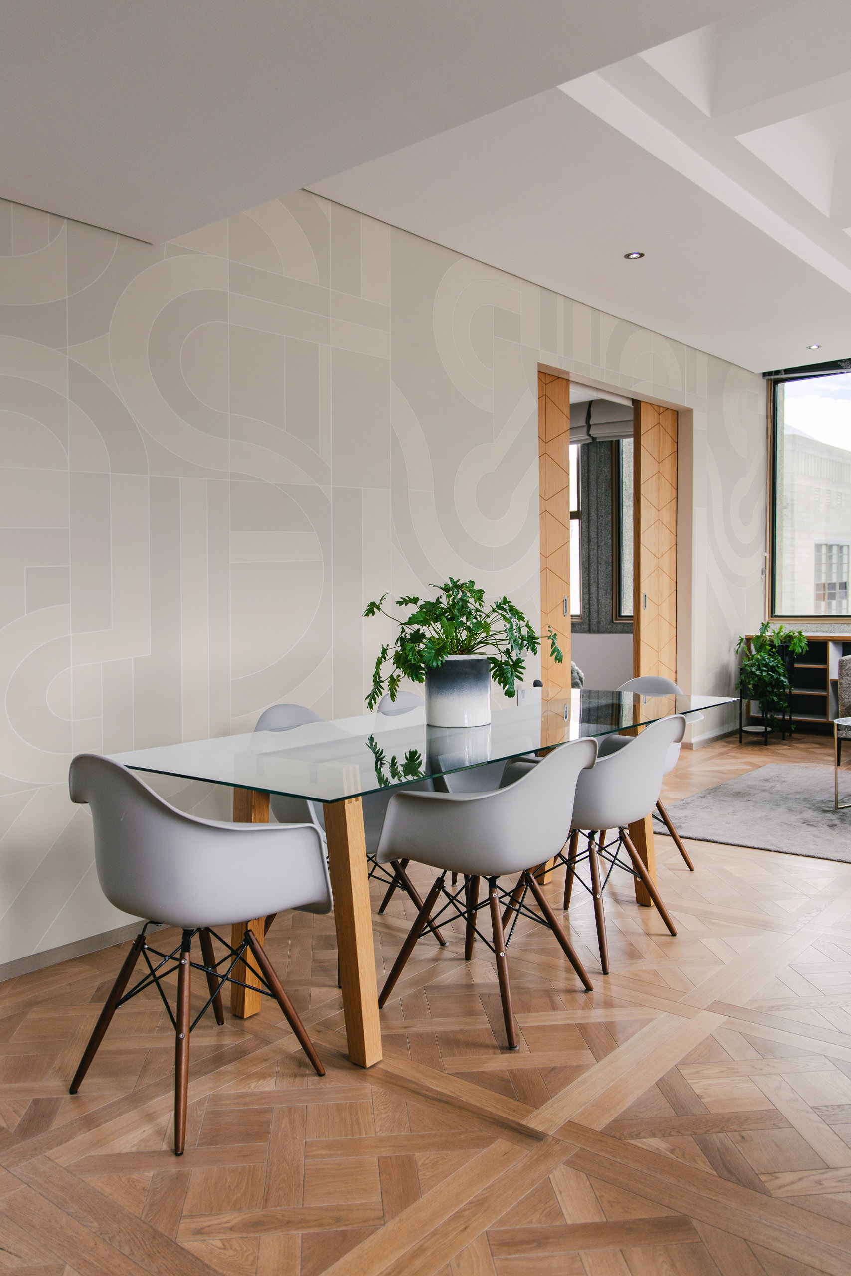papel pintado curvo geométrico n424 salón
