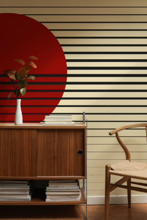 papier peint N422 élégance nippone géométrique panoramique salon