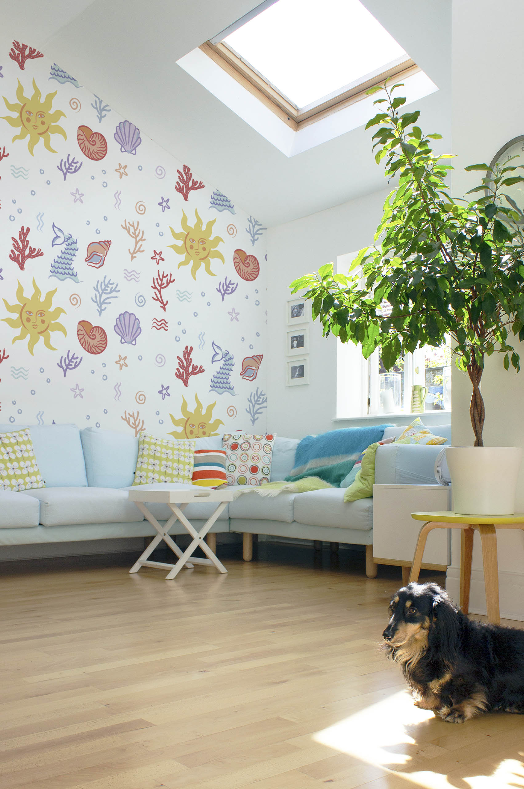 n435 papel pintado salón con conchas y crustáceos multicolor salón papel pintado multicolor conchas y crustáceos mar pop urbano