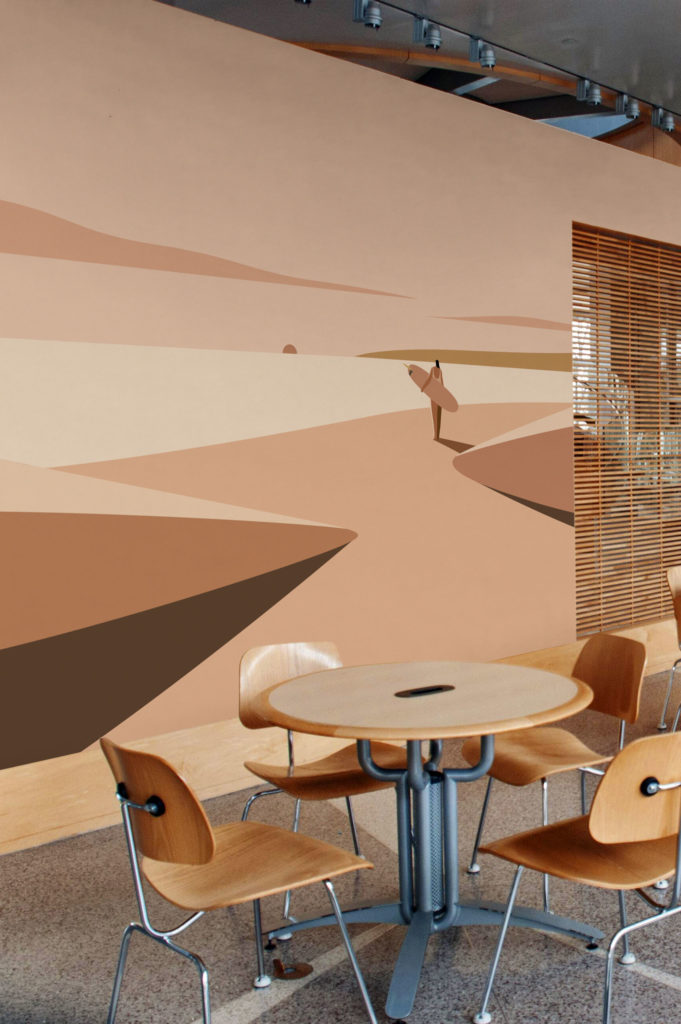 espacio público terracota papel pintado surf seducción sol panorámica pop