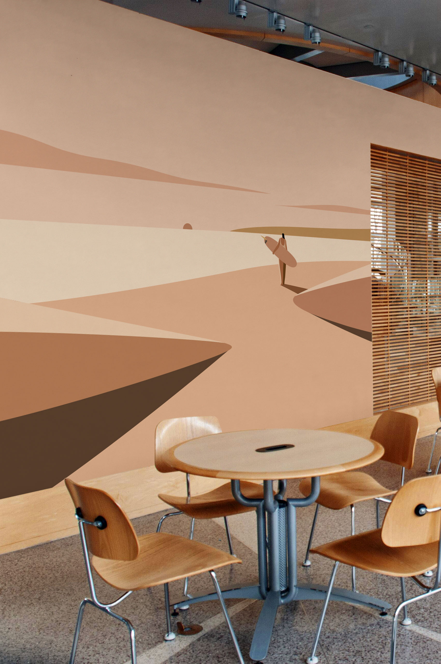 espacio público terracota papel pintado surf seducción sol panorámica pop