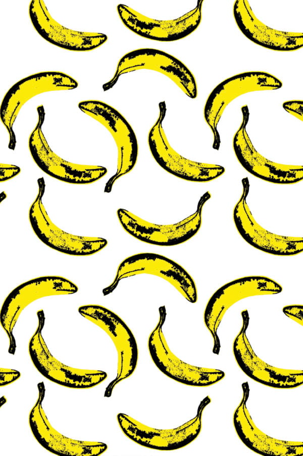 motif jaune papier peint banane pop art