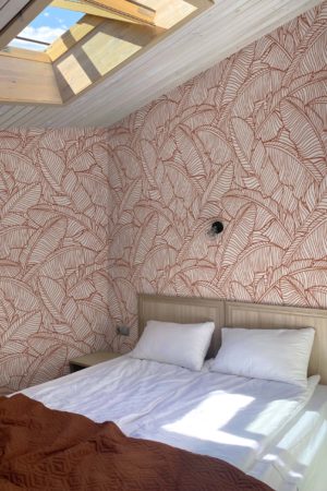 chambre terracotta papier peint Jungle de Bananier Chic végétal