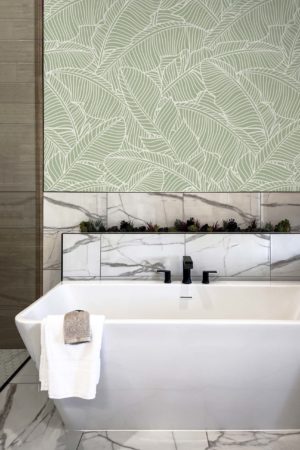 salle de bain vert papier peint Jungle de Bananier Chic végétal