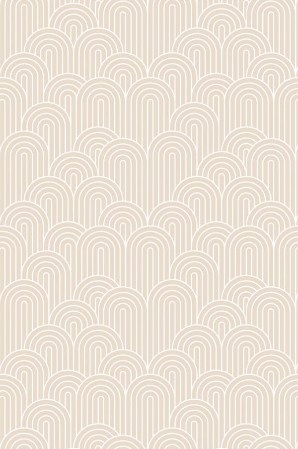 motif beige papier peint arche semi circulaire art déco géométrique