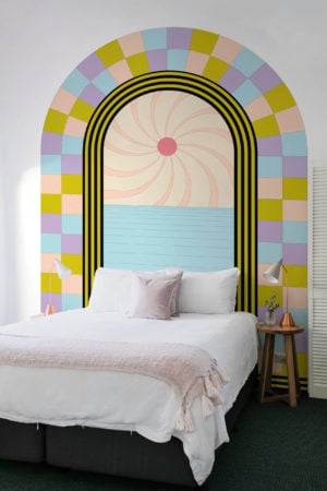 papel pintado de dormitorio abierto al horizonte cabecero panorámico