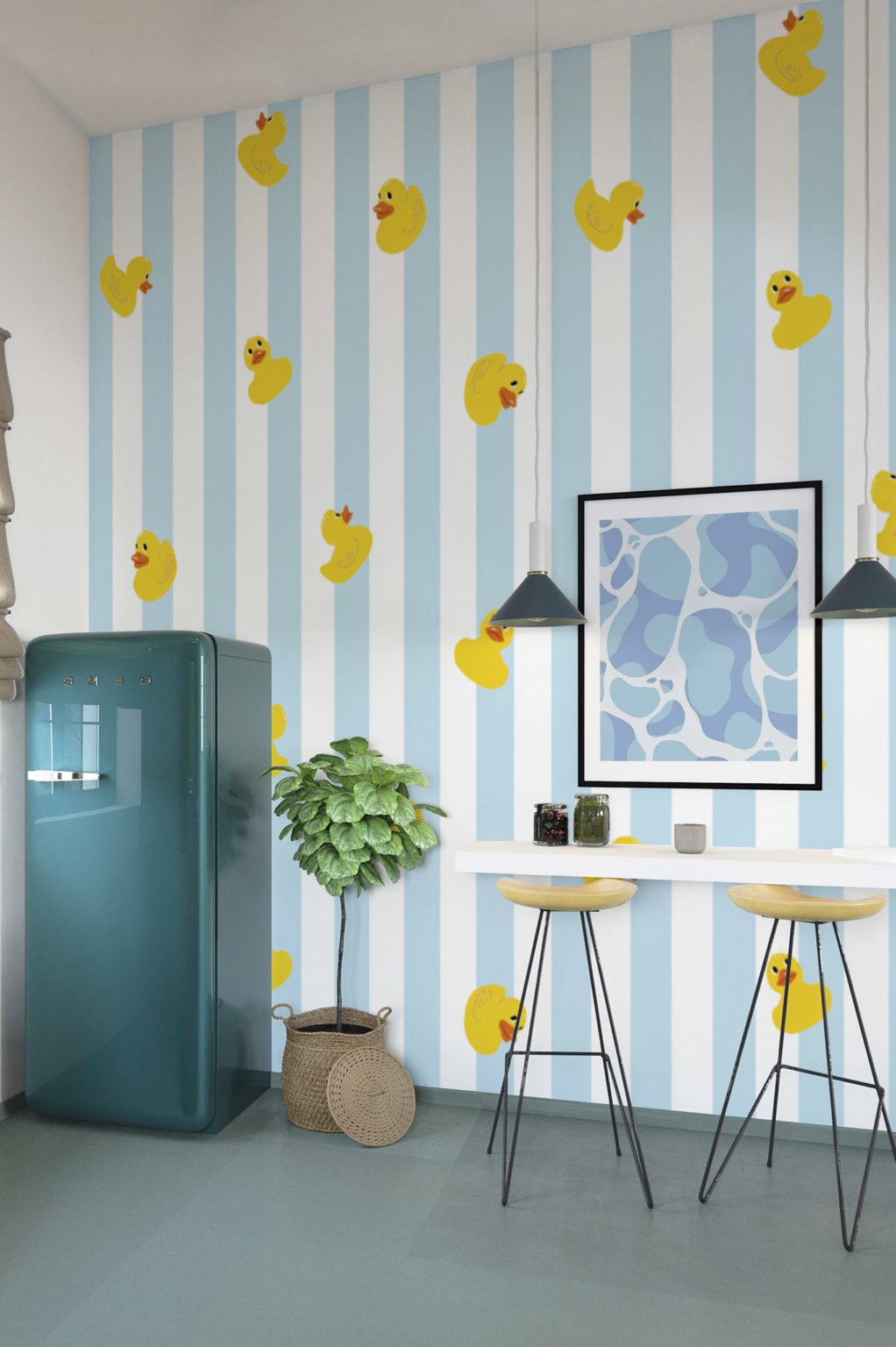 20 idées de papier peint bleu canard