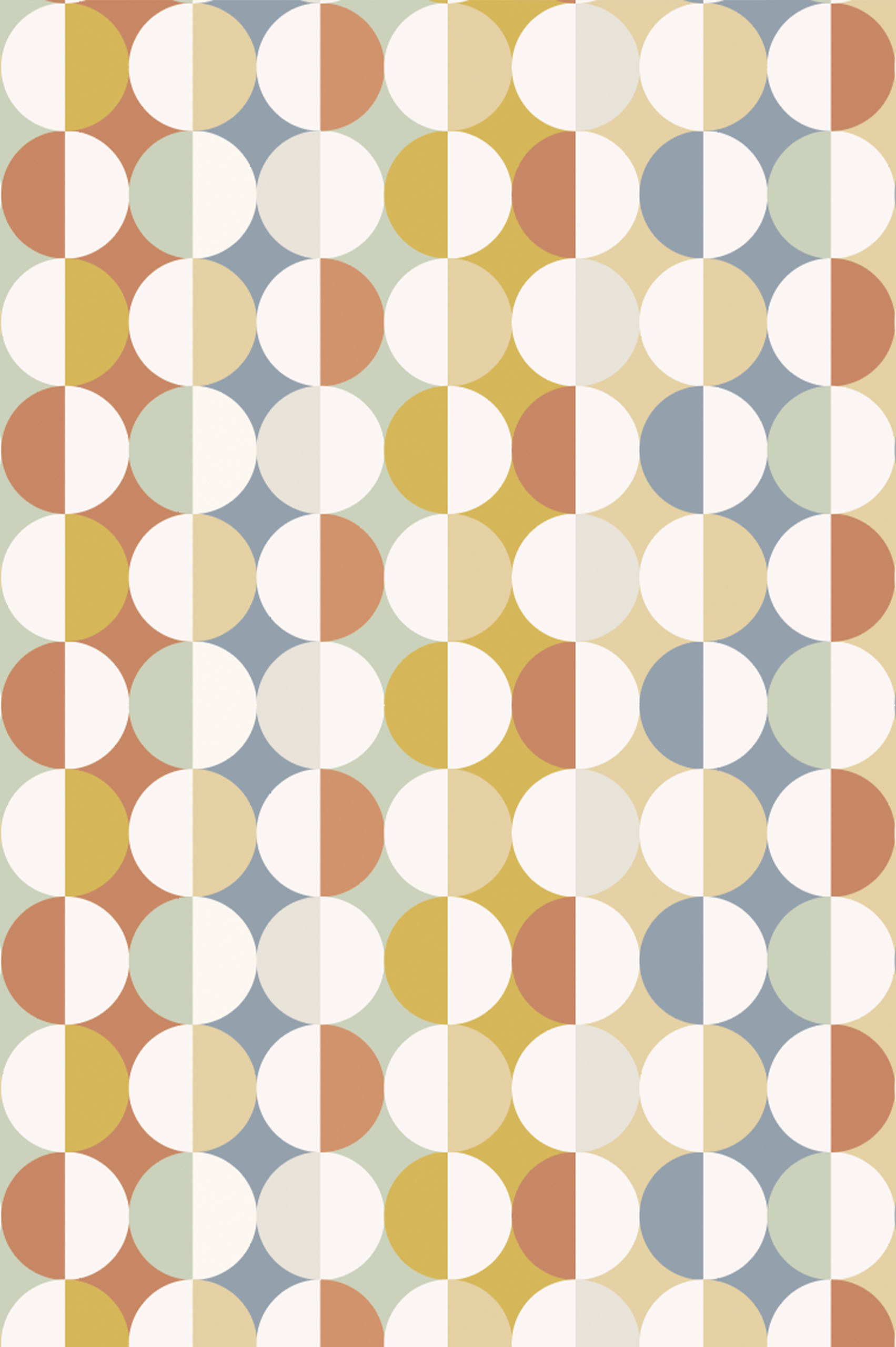 Multicolor Geometric Vintage Spherical Duo Wallpaper Pattern