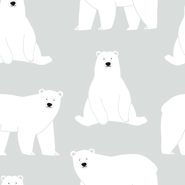 papier peint n474 ours blanc motif