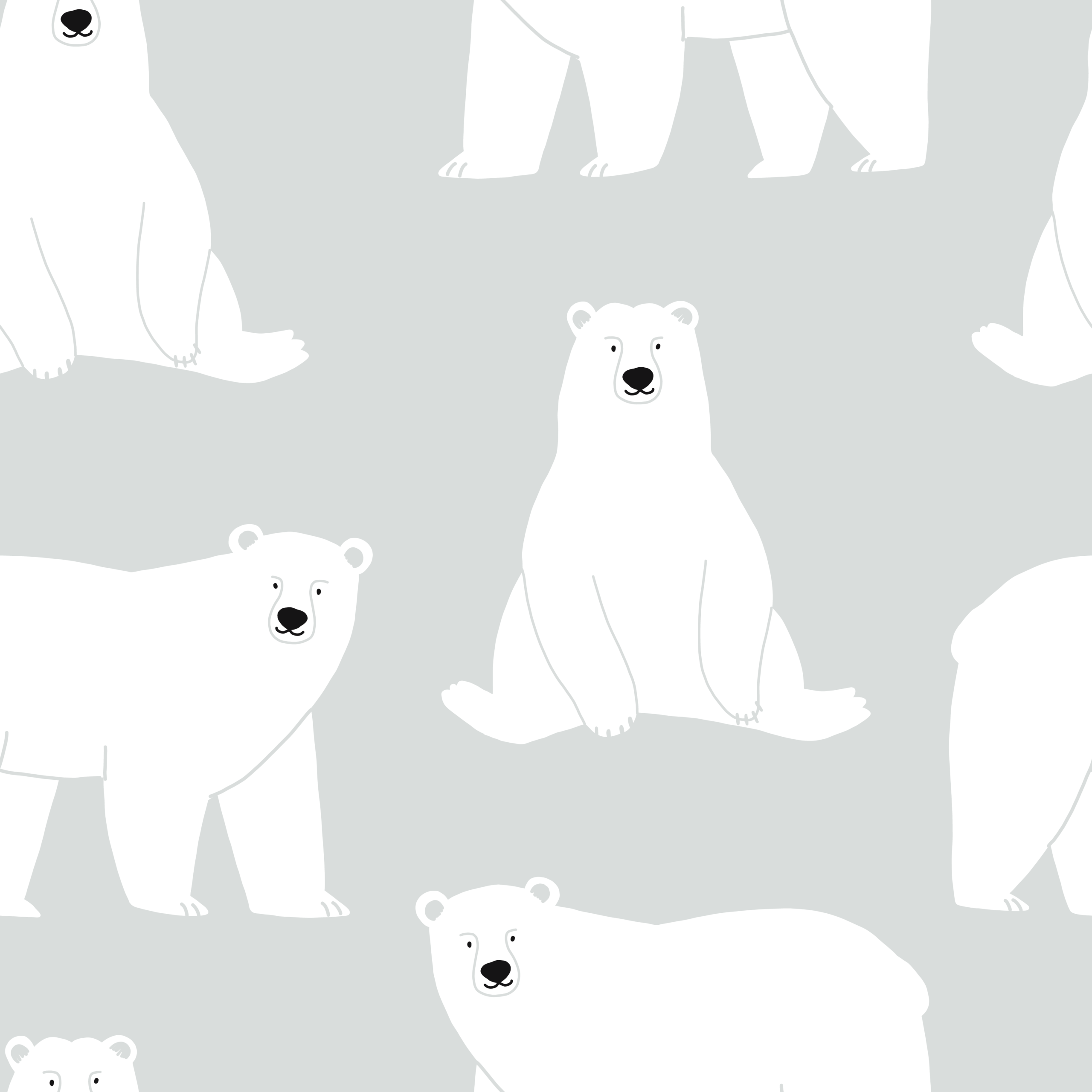 papel pintado n474 modelo oso blanco