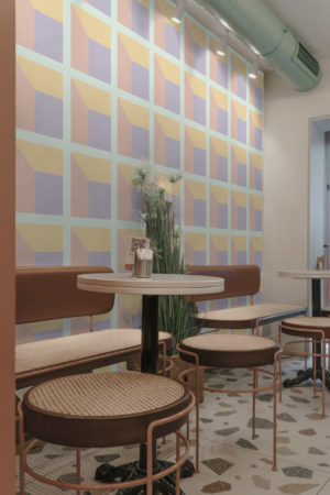 espaces publics multicolore papier peint quadrillage 3D géométrique profondeur carré