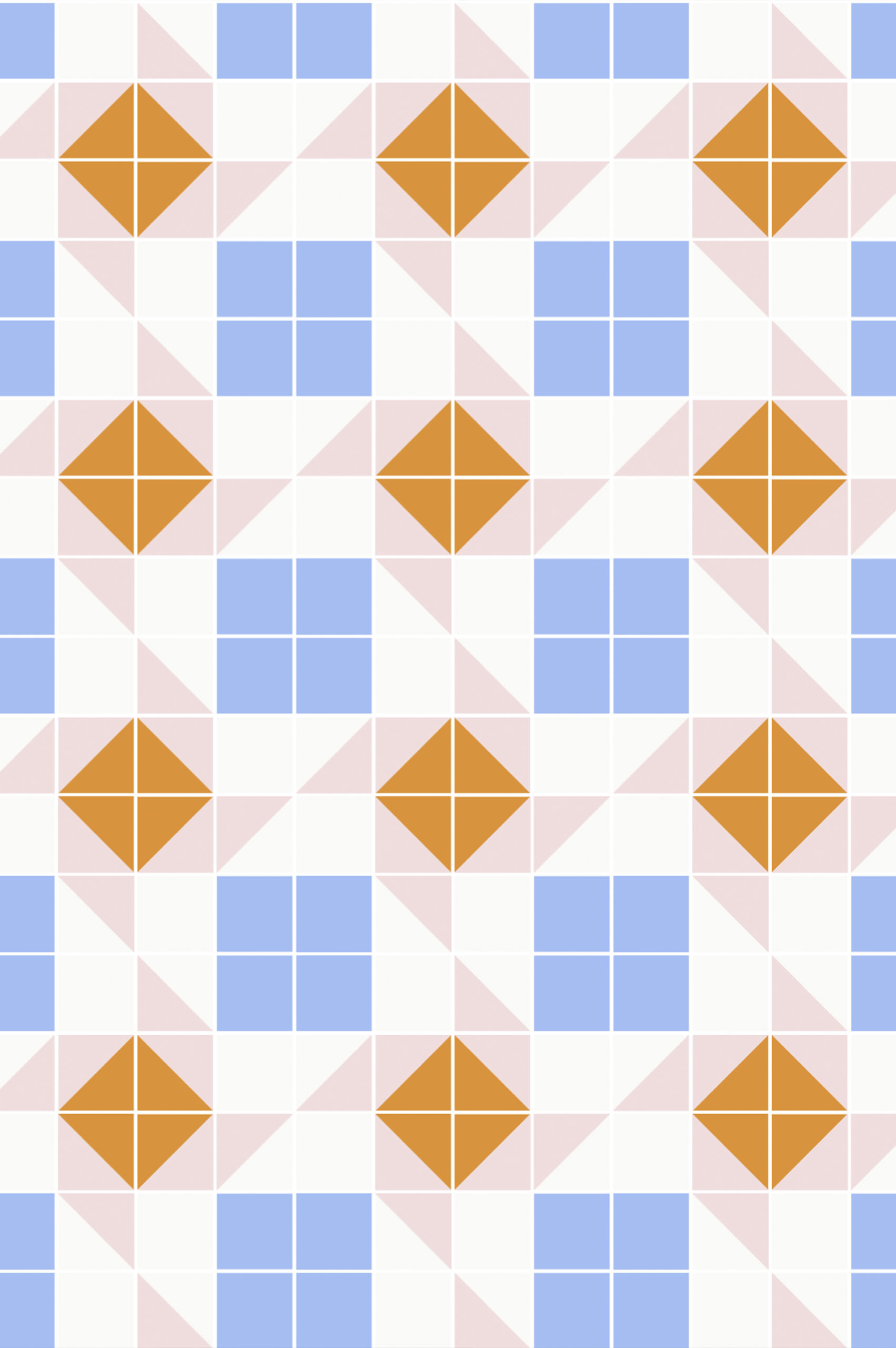 papel pintado mosaico geométrico panorámico motivo naranja