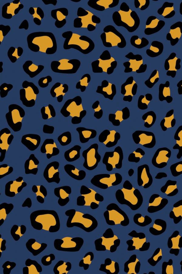 patrón azul papel pintado patrón leopardo pop tendance