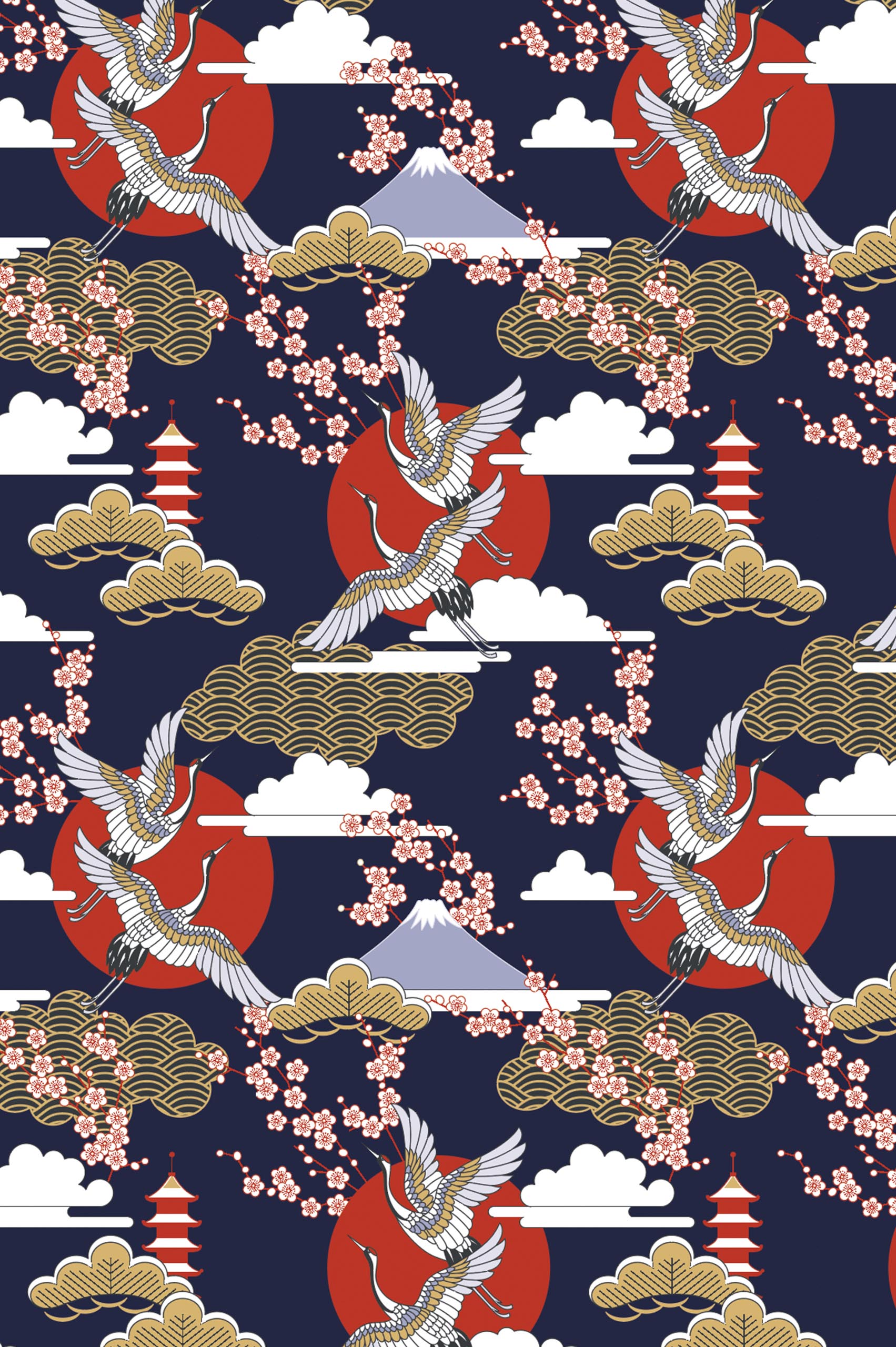 papel pintado motivo azul panoramico parentesis japones