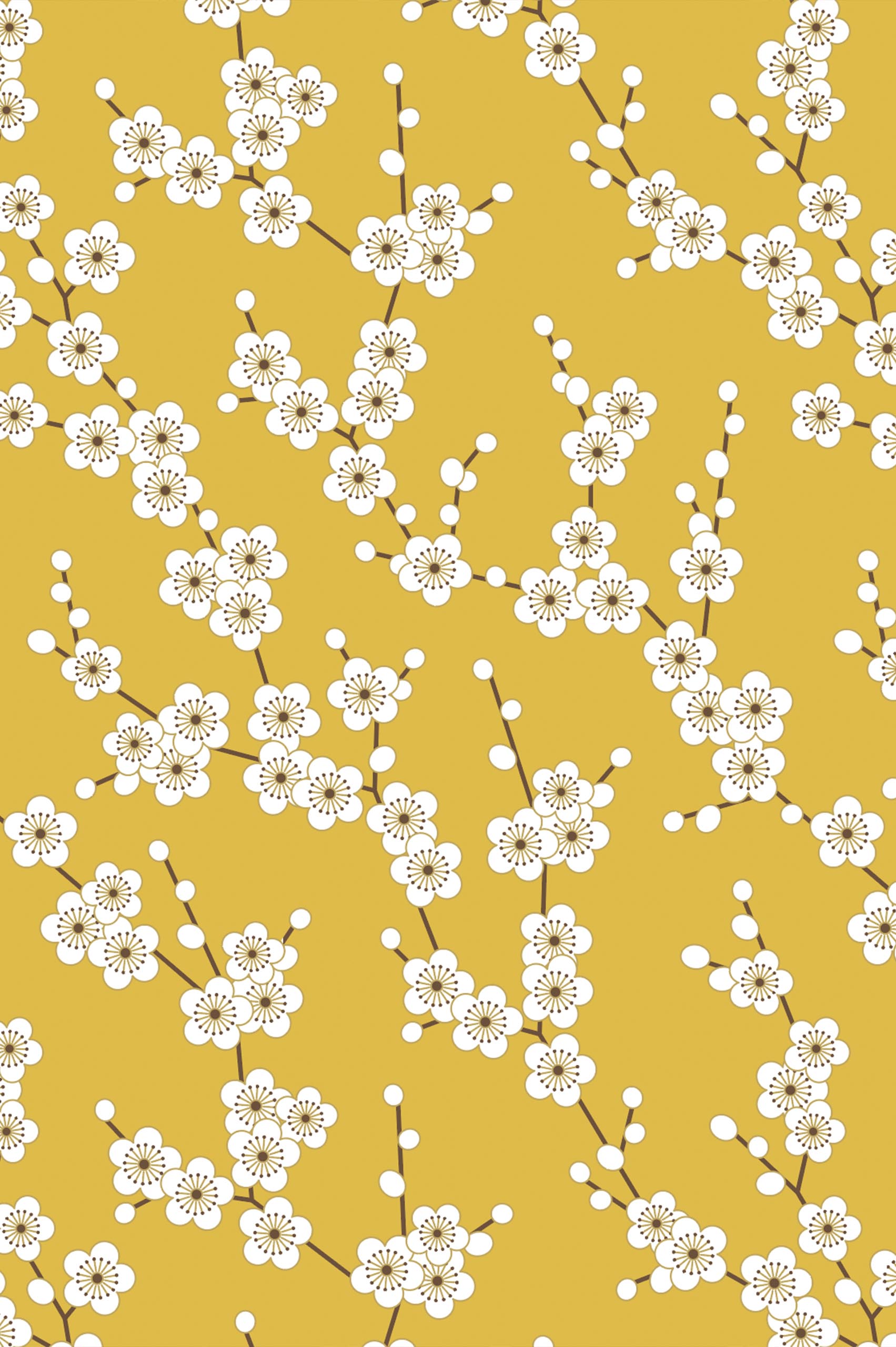 n523 jaune motif motif jaune papier peint fleurs de cerisier floral