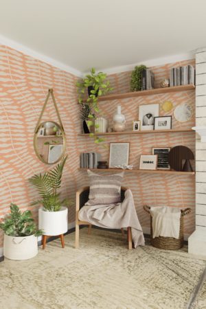 salon pêche papier peint fougère tropicale panoramique végétal