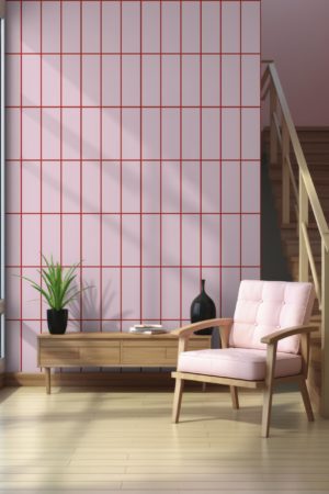 papel pintado salón rosa azulejos geométricos elegantes