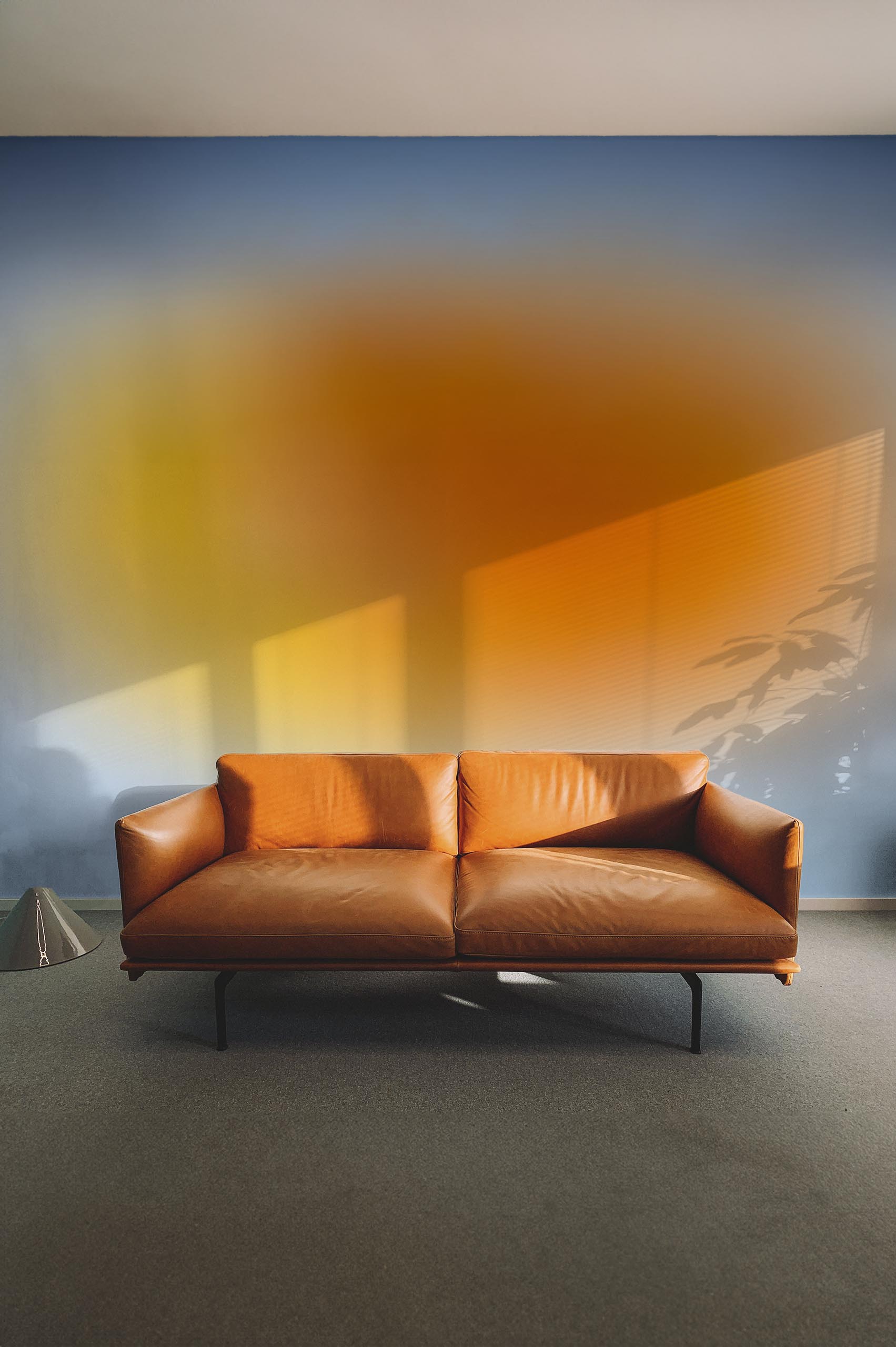 papel pintado salon naranja degradado halo luz pop panoramico