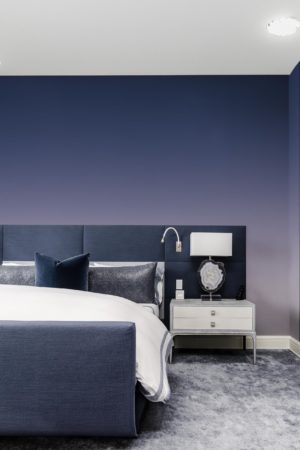 chambre bleu papier peint dégradé coloré panoramique pop