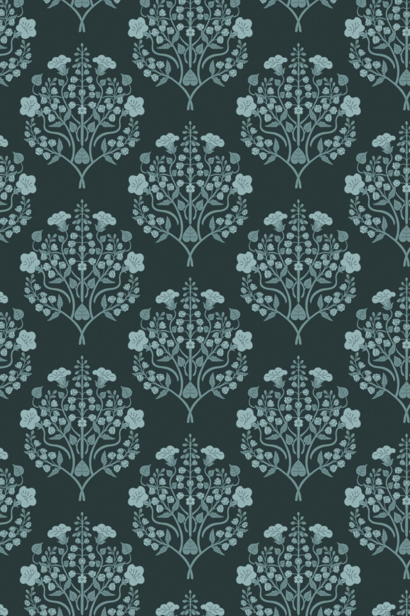 N539 Green Pattern Green floral wallpaper