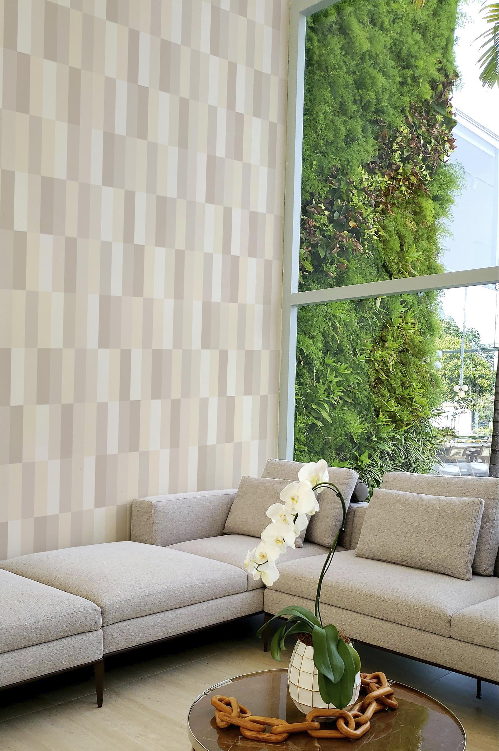 N543 beige salon Papier peint rectangle beige salon